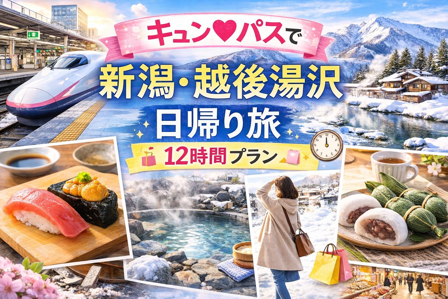 キュン❤️パスで新潟・越後湯沢を日帰り旅した記事のアイキャッチ画像